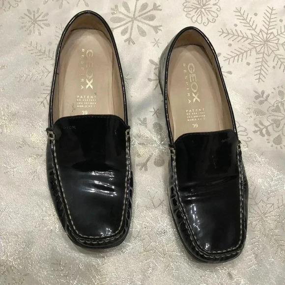 Geox Respira Donna Roma black patent leather moccasins. - Picture 1 of 7
